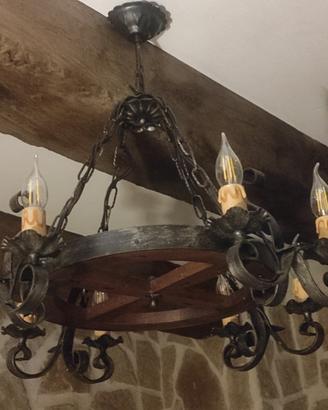 lampadario a ruota a 8 lumi