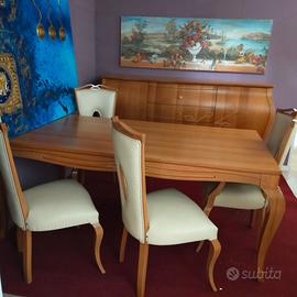 Tavolo allungabile Stilema in noce + 4 sedie