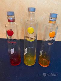 SET VODKA CIROC 3 COLORI BOTTIGLIE VUOTE 