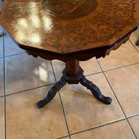 Tavolino antiquariato intarsiato