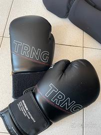 set guantoni e parastinchi kick boxing
