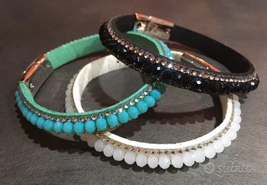 Lotto Bracciali Pelle, Cristalli e Strass NUOVI