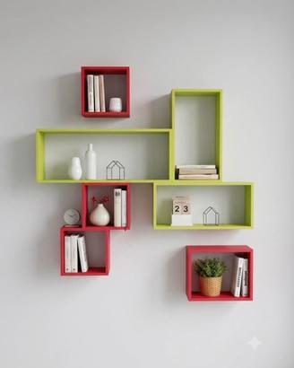 Set libreria, cubi arredo a parete