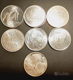 ARGENTO 7 MONETE FIOR DI CONIO R.S.M.