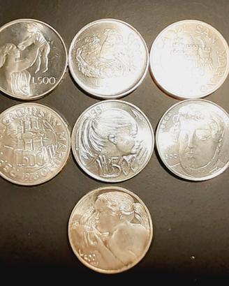 ARGENTO 7 MONETE FIOR DI CONIO R.S.M.