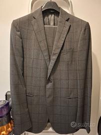 Abito Lubiam Grigio a quadri bordò TG50