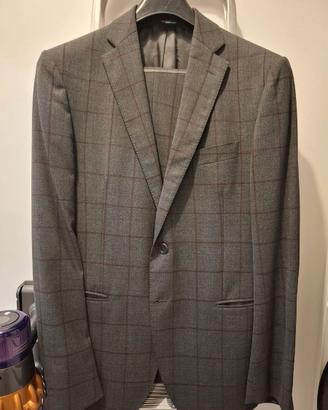 Abito Lubiam Grigio a quadri bordò TG50