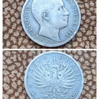 Argento 2 lire 1906 Aquila Sabauda Regno D'Italia 