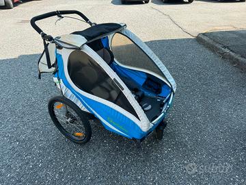passeggino 2 posti con traino bici