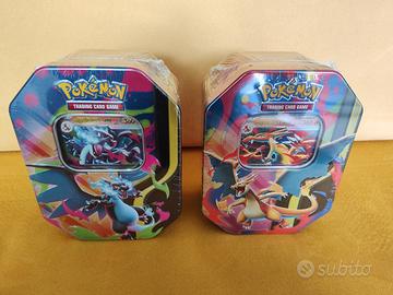 2 Tin POKEMON Mega Charizard X e Y - nuove