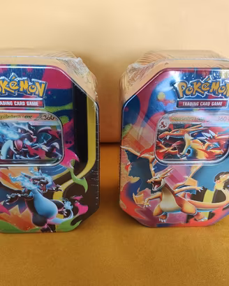2 Tin POKEMON Mega Charizard X e Y - nuove