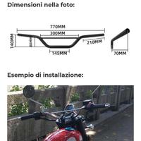 manubrio 22 mm scrambler tracker cafe racer