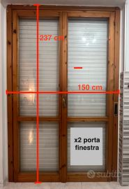Infissi in legno usati (7 pezzi) – prezzo blocco