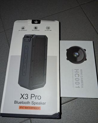 Mini camera e cassa bluethoot