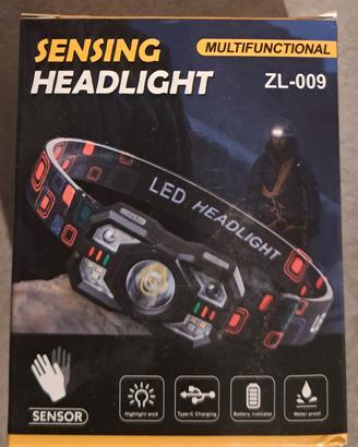 lampada frontale sensore movimento fino 1200 lumen