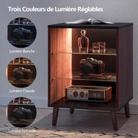 Cubehom Comodini in legno con 2 ripiani vetro led