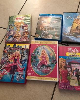 8 dvd (4 Barbie, Frozen, Oceania, Winx, Bambi)