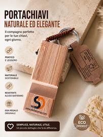 Portachiavi in bambù/legno ecologico