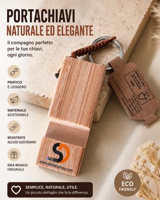 Portachiavi in bambù/legno ecologico