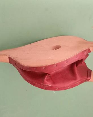 Mantice vintage  camino forgia in legno similpelle