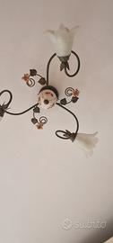 lampadario a 3 rami floreale