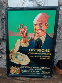 latta pubblicitaria vintage Ostriche Taranto Fasci
