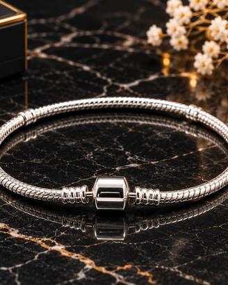 bracciale argento tipo pandora charm ciondoli 18cm