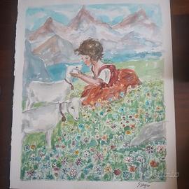 Acquerello Heidi, opera unica