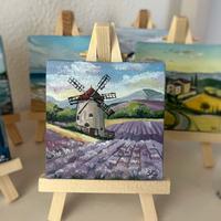 Quadro olio su tela, 7x7 cm fatto a mano