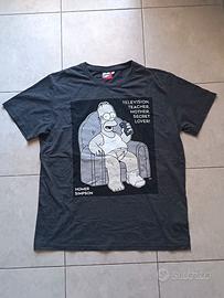 T-shirt THE SIMPSONS grigia con stampa Homer