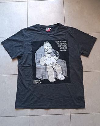 T-shirt THE SIMPSONS grigia con stampa Homer