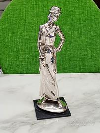 Statua di dama placcata argento 925 .