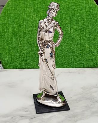 Statua di dama placcata argento 925 .