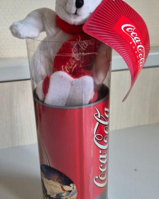 Gadget vintage Coca-Cola lattina+peluche