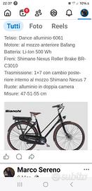 City e-bike Bianchi Dance mis.M ,usata pochissimo 