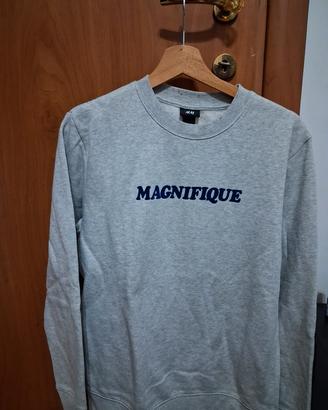 Felpa grigia H&M "Magnifique" taglia S