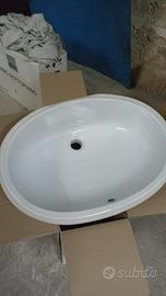 Lavabo sotto piano ovale in ceramica nuovo