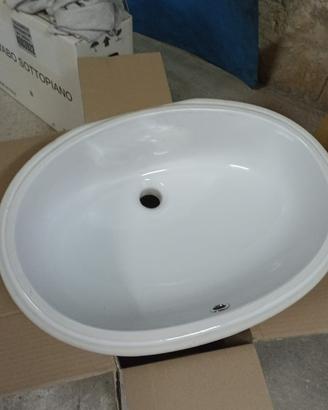 Lavabo sotto piano ovale in ceramica nuovo