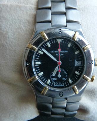 Ulysse Nardin Acqua, quarz crono acc/oro originale