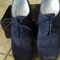 Scarpe n° 38 scamosciate blu per cerimonie e comun