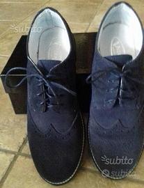 Scarpe n° 38 scamosciate blu per cerimonie e comun