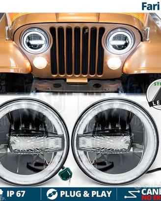 Fari Led Angel Eyes Per JEEP CJ OMOLOGATI6500K