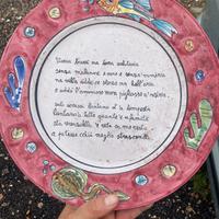 Piatto in ceramica Vietri , con poesia dialettale