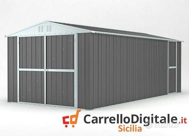 Garage in acciaio 327x611cm 19mq grigio scuro