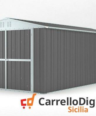 Garage in acciaio 327x611cm 19mq grigio scuro