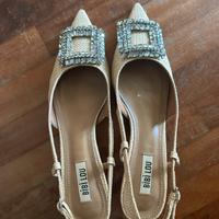 Scarpe decollete paglia e strass 39