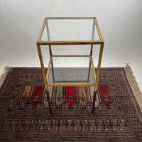 Tavolino vintage anni 70 in ottone e vetro