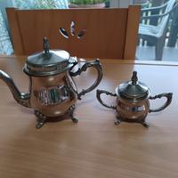 lattiera e zuccheriera in peltro