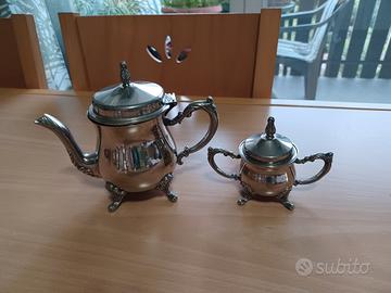 lattiera e zuccheriera in peltro