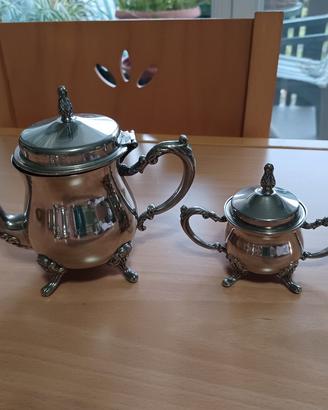 lattiera e zuccheriera in peltro